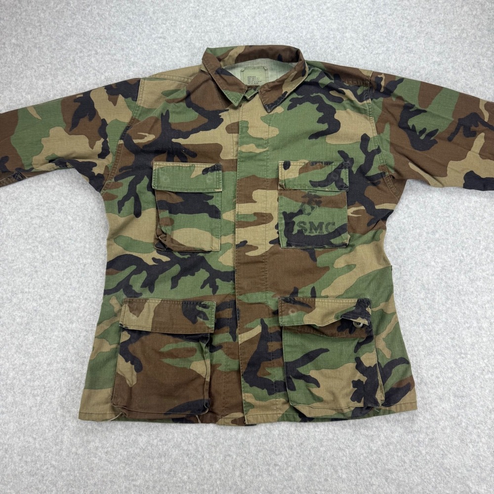 American Apparel Combat Coat Mens M Reg Green Woodland Camo USMC Military Jacket